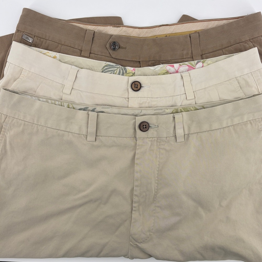 Tommy Bahama Mens‎ Chino Shorts LOT of 3 Size 36 Silk Blend - Flaws- see listing